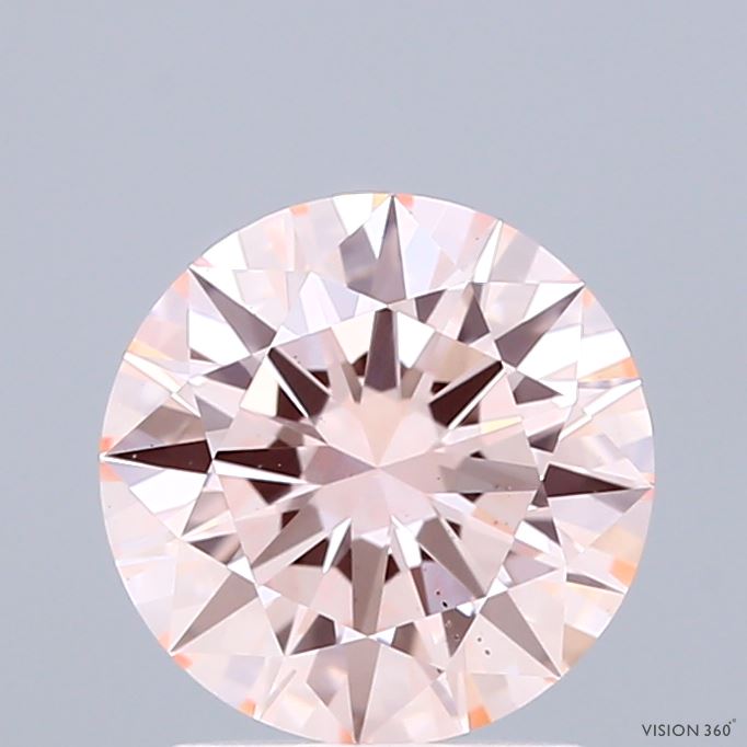 1.76 Carat Round Shaped, Excellent Cut, FANCY PINK Color, VS2 Clarity, IGI Certified Lab Grown Diamond