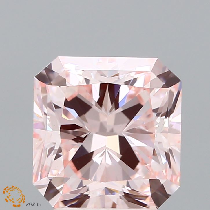3.09 Carat Radiant Shaped, Excellent Cut, FANCY INTENSE PINK Color, VVS2 Clarity, IGI Certified Lab Grown Diamond