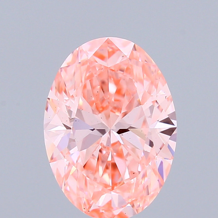 1.56 Carat Oval Shaped, Ideal Cut, FANCY VIVID PINK Color, VS2 Clarity, IGI Certified Lab Grown Diamond