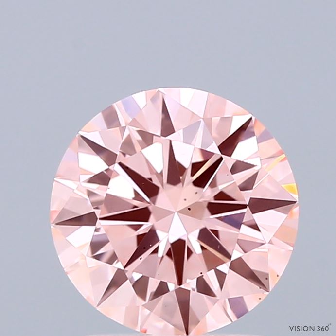 1.88 Carat Round Shaped, Excellent Cut, FANCY INTENSE PINK Color, VS2 Clarity, IGI Certified Lab Grown Diamond