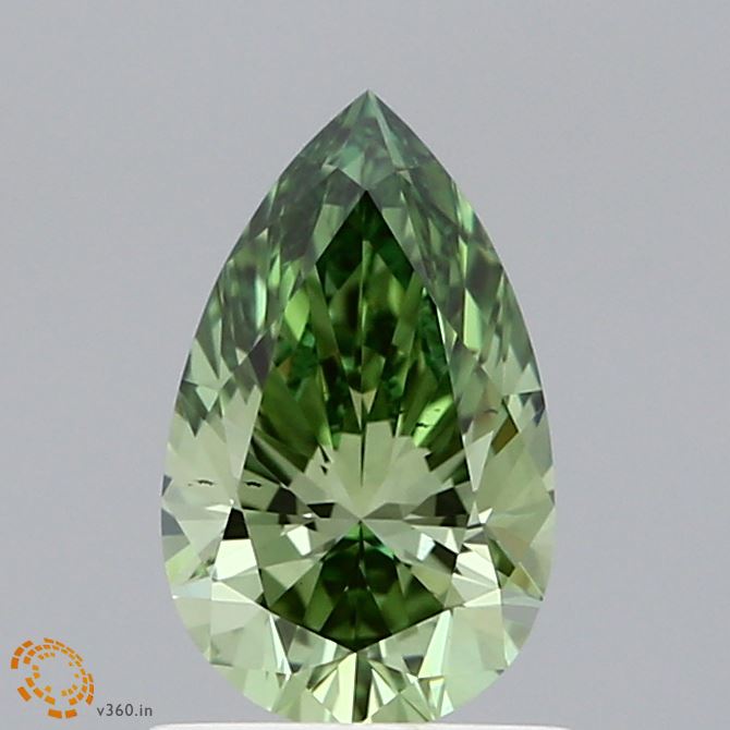 1.01 Carat Pear Shaped, Ideal Cut, FANCY VIVID GREEN Color, VS1 Clarity, IGI Certified Lab Grown Diamond
