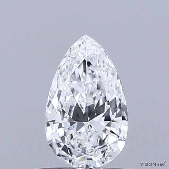 0.45 Carat Pear Shaped, Excellent Cut, D Color, VVS2 Clarity, IGI Certified Lab Grown Diamond