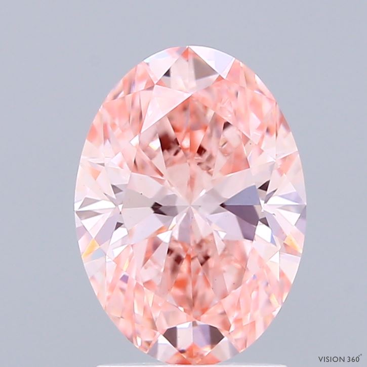2.01 Carat Oval Shaped, Ideal Cut, FANCY VIVID PINK Color, VS1 Clarity, IGI Certified Lab Grown Diamond