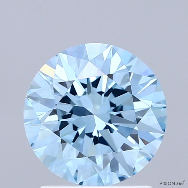 1.65 Carat Round Shaped, Excellent Cut, FANCY VIVID BLUE Color, VS1 Clarity, IGI Certified Lab Grown Diamond