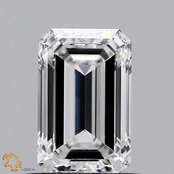 0.98 Carat Emerald Shaped, Ideal Cut, E Color, VVS2 Clarity, IGI Certified Lab Grown Diamond