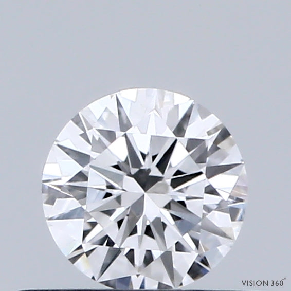 0.37 Carat Round Shaped, Excellent Cut, D Color, VVS2 Clarity, IGI Certified Lab Grown Diamond