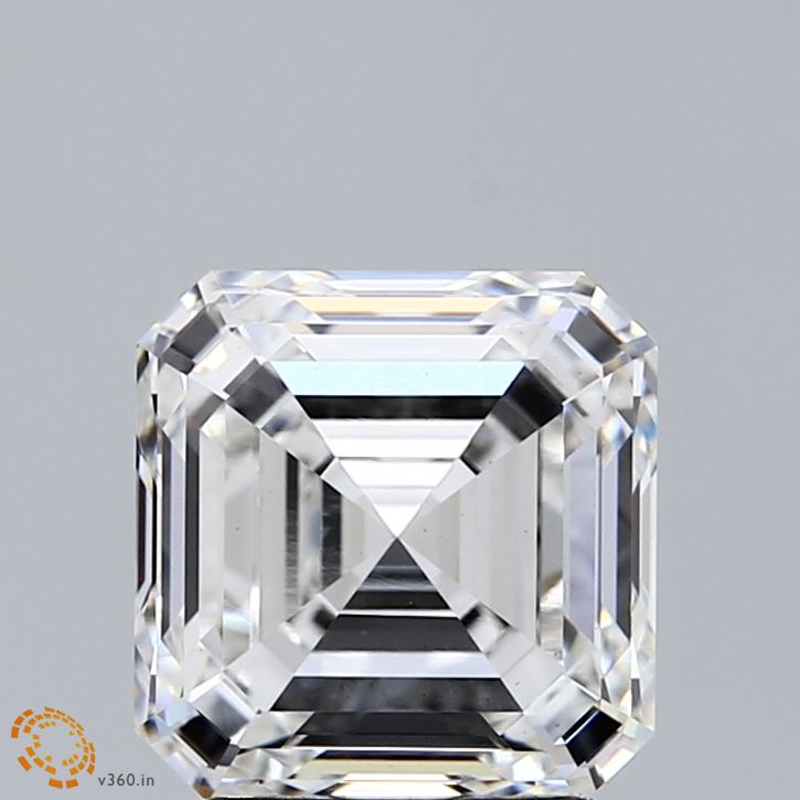 3.02 Carat Asscher Shaped, Ideal Cut, F Color, VS1 Clarity, IGI Certified Lab Grown Diamond