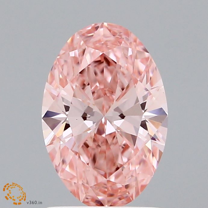 1.41 Carat Oval Shaped, Ideal Cut, FANCY VIVID PINK Color, VVS2 Clarity, IGI Certified Lab Grown Diamond
