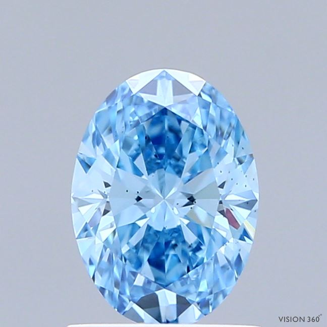 1.01 Carat Oval Shaped, Ideal Cut, FANCY VIVID BLUE Color, SI1 Clarity, IGI Certified Lab Grown Diamond