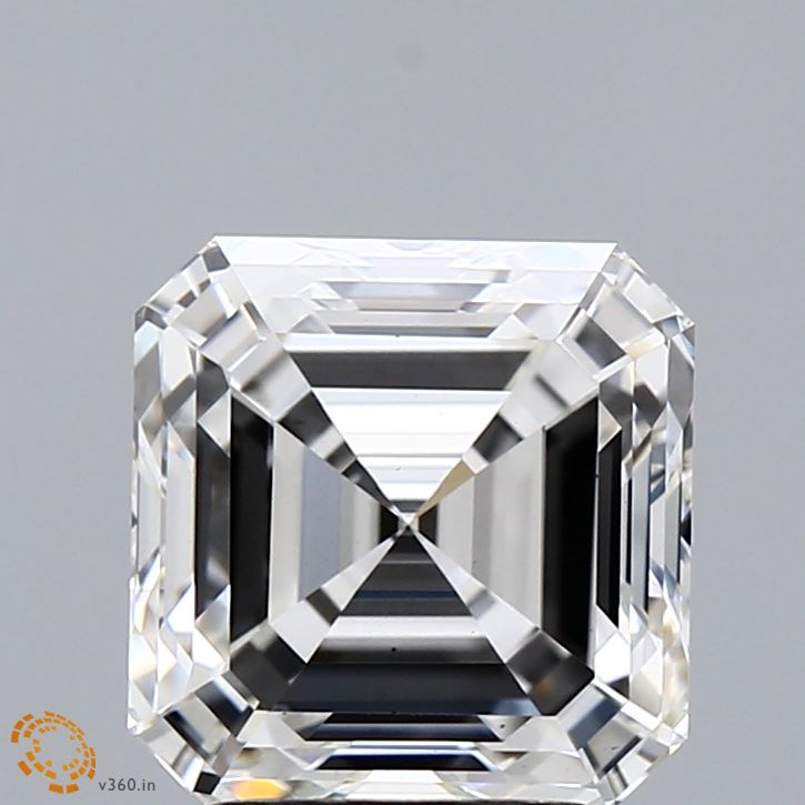 3.12 Carat Asscher Shaped, Ideal Cut, F Color, VS1 Clarity, IGI Certified Lab Grown Diamond