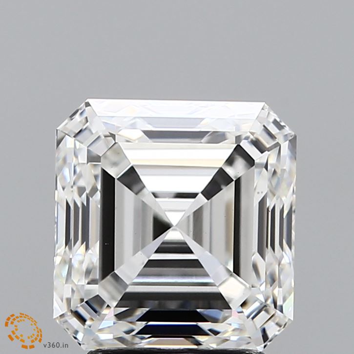 3.19 Carat Asscher Shaped, Excellent Cut, F Color, VS1 Clarity, IGI Certified Lab Grown Diamond