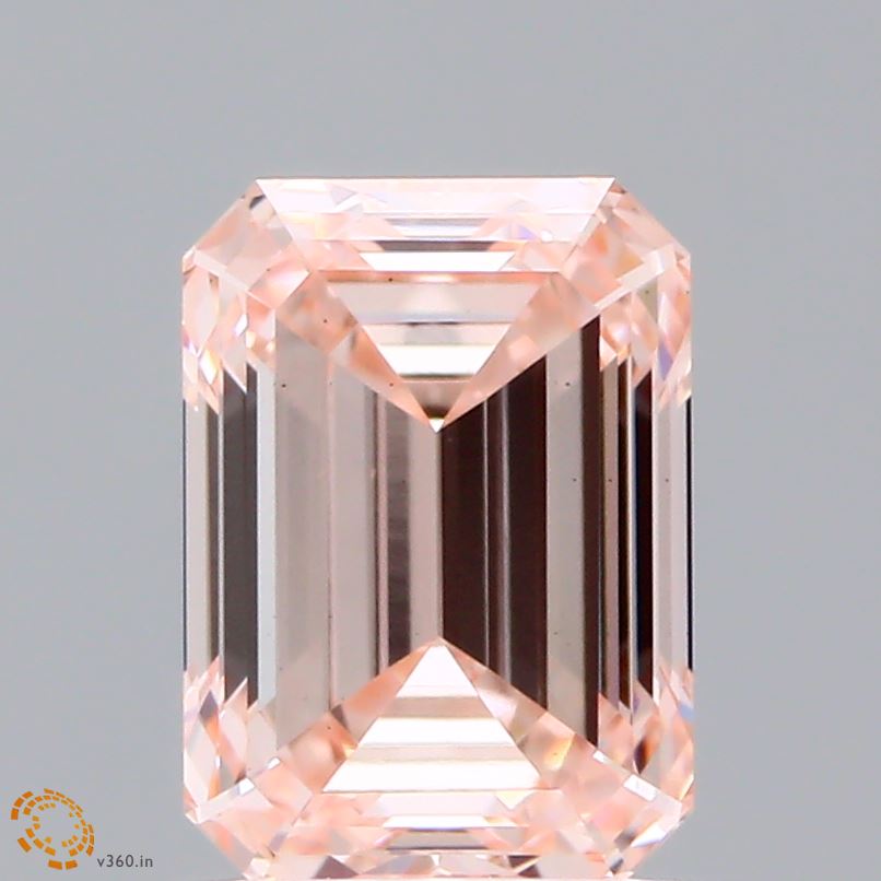 1.56 Carat Emerald Shaped, Ideal Cut, FANCY INTENSE PINK Color, VS1 Clarity, IGI Certified Lab Grown Diamond