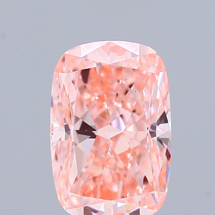 0.84 Carat Cushion Shaped, Excellent Cut, FANCY VIVID PINK Color, VS1 Clarity, IGI Certified Lab Grown Diamond