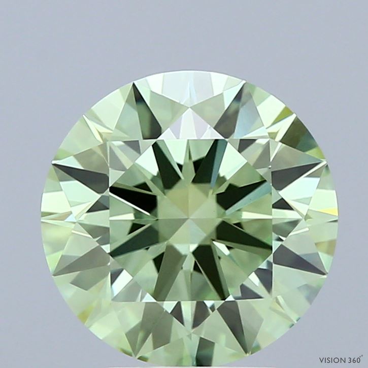 2.82 Carat Round Shaped, Ideal Cut, FANCY VIVID GREEN Color, VVS2 Clarity, IGI Certified Lab Grown Diamond