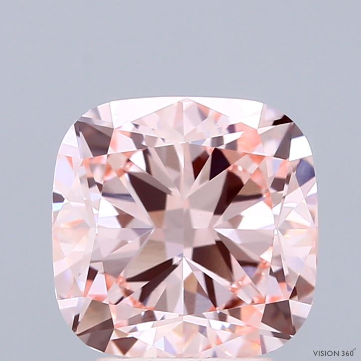3.03 Carat Cushion Shaped, Ideal Cut, FANCY INTENSE PINK Color, VVS2 Clarity, IGI Certified Lab Grown Diamond