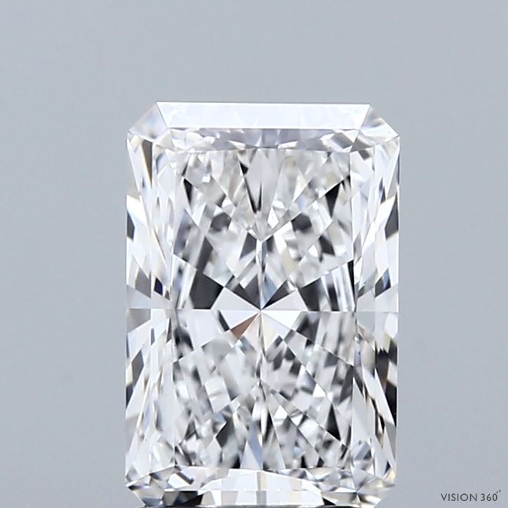 2.07 Carat Radiant Shaped, Excellent Cut, E Color, VS1 Clarity, IGI Certified Lab Grown Diamond