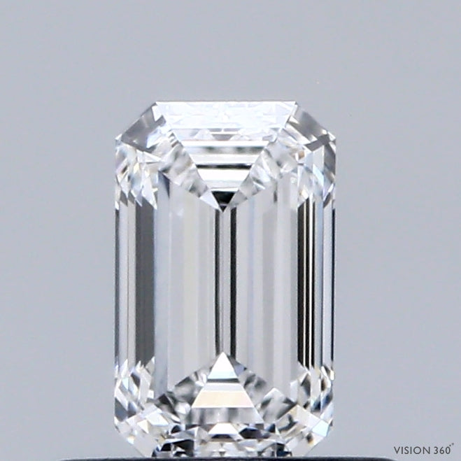 0.62 Carat Emerald Shaped, Excellent Cut, D Color, VVS1 Clarity, IGI Certified Lab Grown Diamond