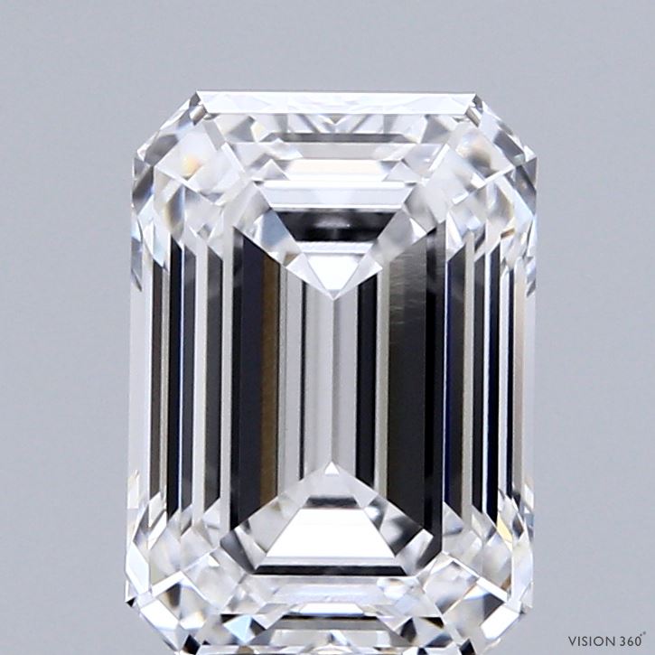 3.00 Carat Emerald Shaped, Very Good Cut, D Color, VVS2 Clarity, IGI Certified Lab Grown Diamond