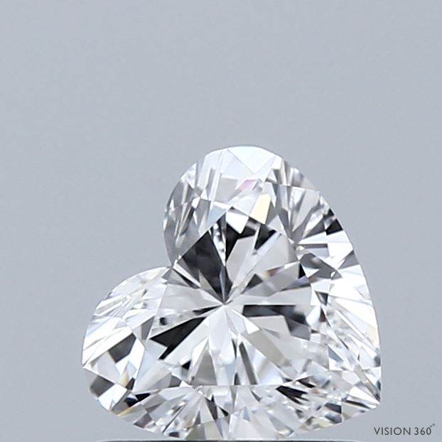 0.94 Carat Heart Shaped, Ideal Cut, D Color, VVS2 Clarity, IGI Certified Lab Grown Diamond
