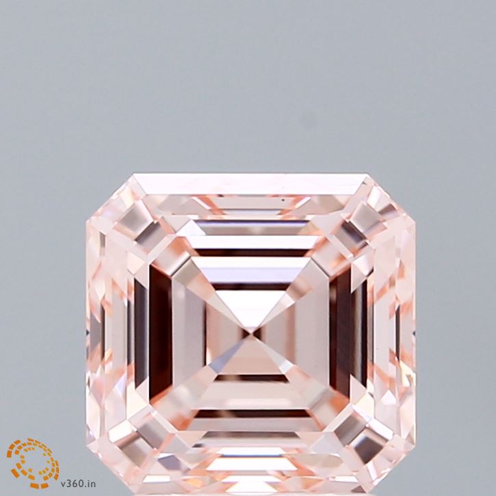 3.00 Carat Asscher Shaped, Excellent Cut, FANCY INTENSE PINK Color, VS1 Clarity, IGI Certified Lab Grown Diamond