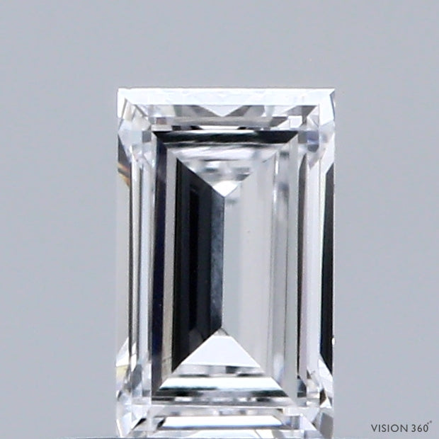 0.52 Carat Baguette Shaped, Very Good Cut, D Color, VS1 Clarity, IGI Certified Lab Grown Diamond