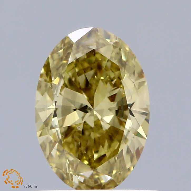 0.78 Carat Oval Shaped, Excellent Cut, FANCY VIVID YELLOW Color, VS2 Clarity, IGI Certified Lab Grown Diamond