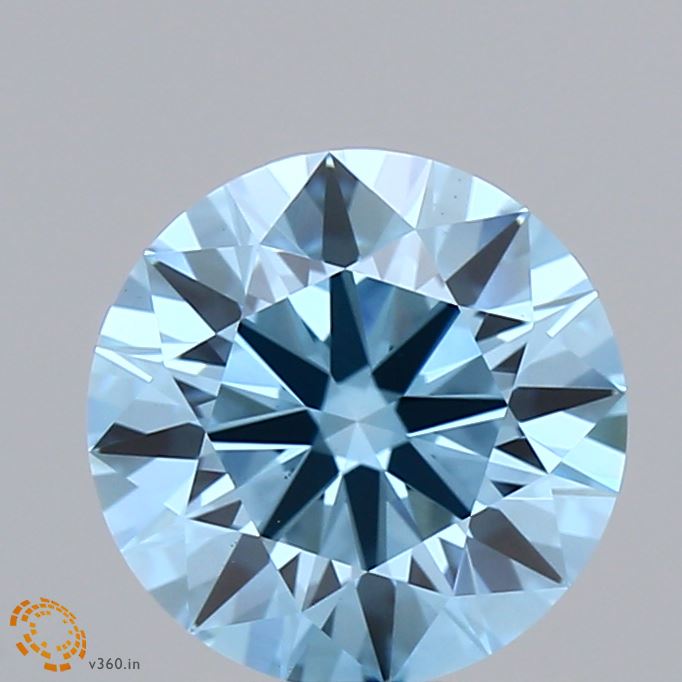 2.12 Carat Round Shaped, Ideal Cut, FANCY VIVID BLUE Color, VS1 Clarity, IGI Certified Lab Grown Diamond
