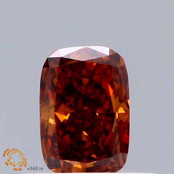 0.33 Carat Cushion Shaped, Very Good Cut, FANCY DEEP ORANGE Color, VVS2 Clarity, IGI Certified Lab Grown Diamond