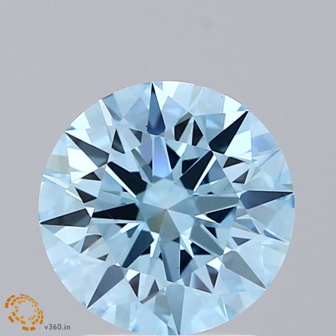 2.11 Carat Round Shaped, Ideal Cut, FANCY VIVID BLUE Color, VS1 Clarity, IGI Certified Lab Grown Diamond