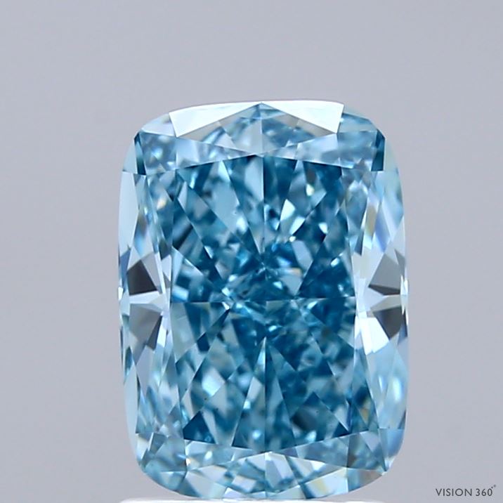 2.01 Carat Cushion Shaped, Ideal Cut, FANCY VIVID BLUE Color, VS1 Clarity, IGI Certified Lab Grown Diamond
