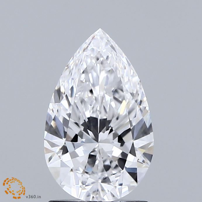 1.35 Carat Pear Shaped, Ideal Cut, D Color, VVS2 Clarity, IGI Certified Lab Grown Diamond