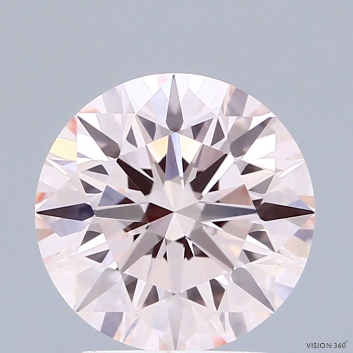 2.54 Carat Round Shaped, Ideal Cut, FANCY LIGHT PINK Color, VS1 Clarity, IGI Certified Lab Grown Diamond