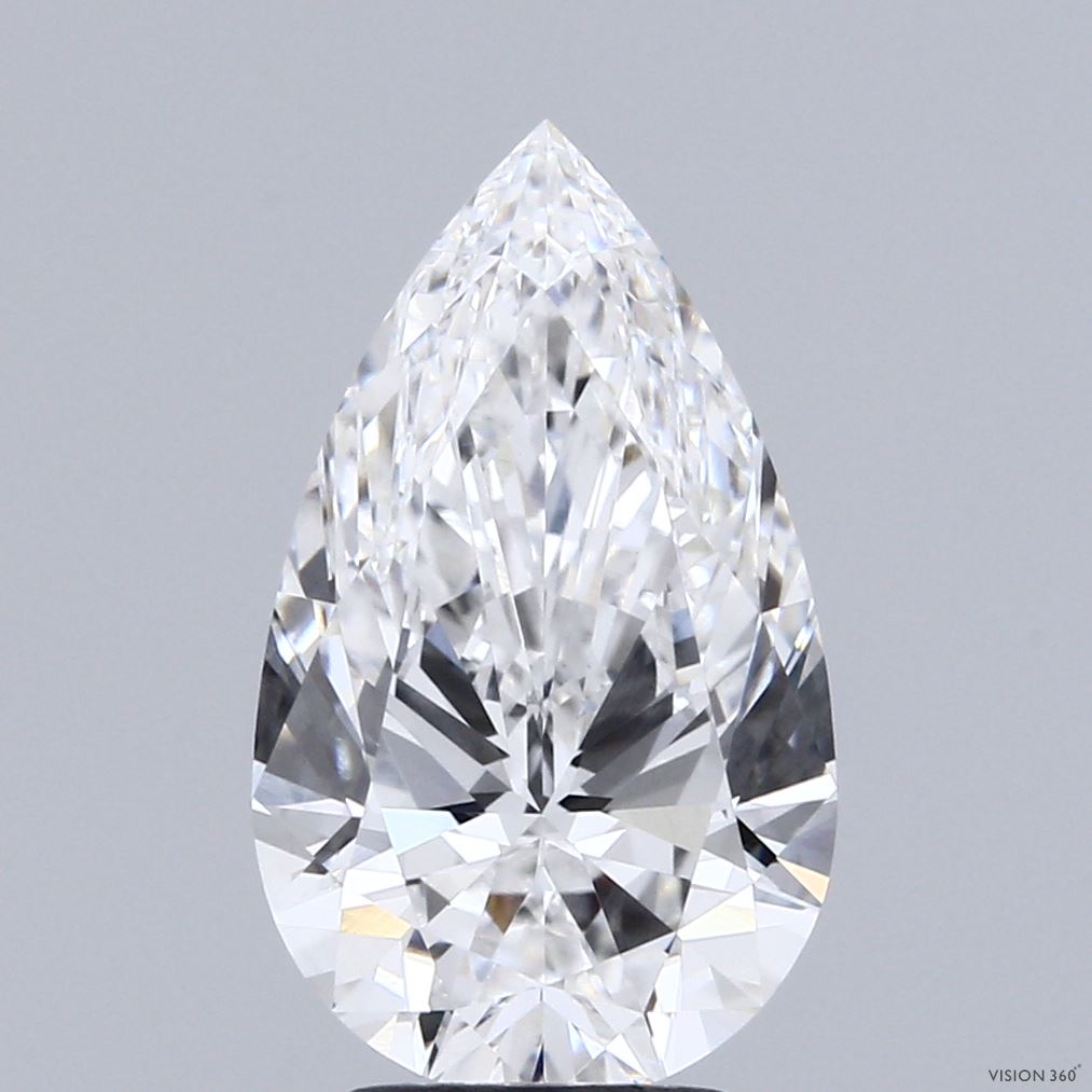 3.56 Carat Pear Shaped, Ideal Cut, E Color, VVS2 Clarity, IGI Certified Lab Grown Diamond