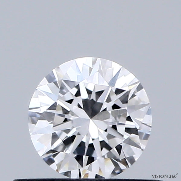0.41 Carat Round Shaped, Excellent Cut, D Color, VVS2 Clarity, IGI Certified Lab Grown Diamond