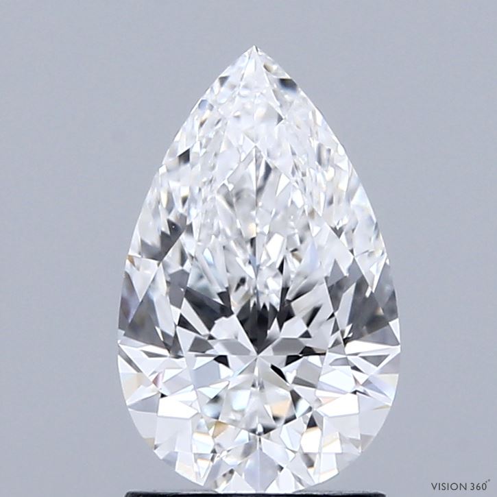 1.57 Carat Pear Shaped, Excellent Cut, E Color, VVS2 Clarity, IGI Certified Lab Grown Diamond