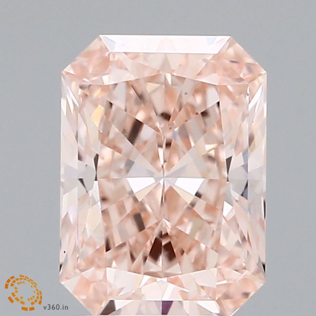 2.04 Carat Radiant Shaped, Ideal Cut, FANCY INTENSE PINK Color, VS2 Clarity, IGI Certified Lab Grown Diamond
