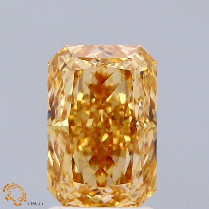 2.06 Carat Radiant Shaped, Excellent Cut, FANCY INTENSE YELLOW Color, VS1 Clarity, IGI Certified Lab Grown Diamond