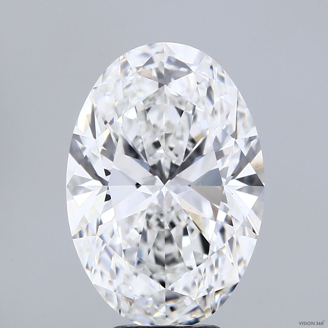 6.02 Carat Oval Shaped, Ideal Cut, F Color, VVS2 Clarity, IGI Certified Lab Grown Diamond