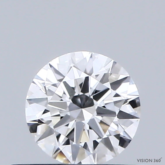 0.36 Carat Round Shaped, Excellent Cut, D Color, VVS2 Clarity, IGI Certified Lab Grown Diamond