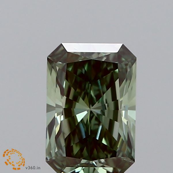 1.01 Carat Radiant Shaped, Ideal Cut, FANCY VIVID GREEN Color, VVS2 Clarity, IGI Certified Lab Grown Diamond