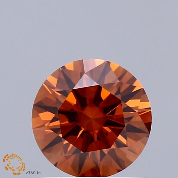 0.95 Carat Round Shaped, Excellent Cut, FANCY VIVID ORANGE Color, VS2 Clarity, IGI Certified Lab Grown Diamond