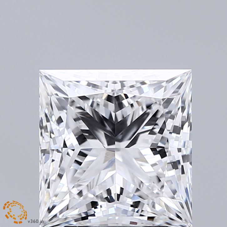 3.27 Carat Princess Shaped, Ideal Cut, E Color, VVS2 Clarity, IGI Certified Lab Grown Diamond
