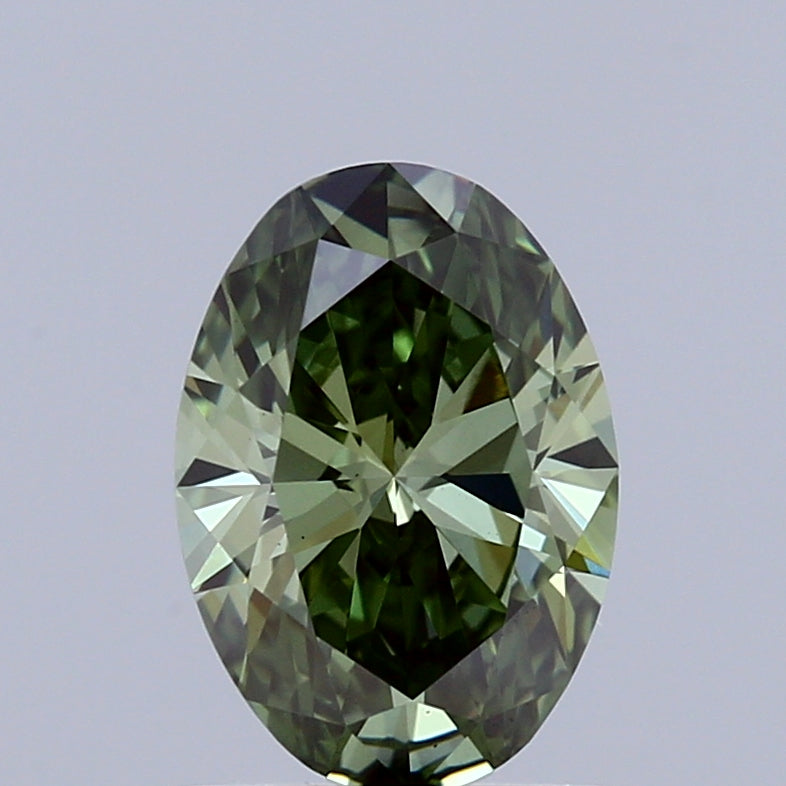 1.01 Carat Oval Shaped, Ideal Cut, FANCY VIVID GREEN Color, VS1 Clarity, IGI Certified Lab Grown Diamond