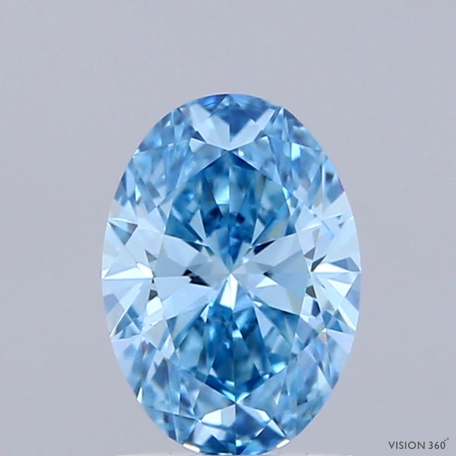 1.01 Carat Oval Shaped, Ideal Cut, FANCY VIVID BLUE Color, VVS2 Clarity, IGI Certified Lab Grown Diamond