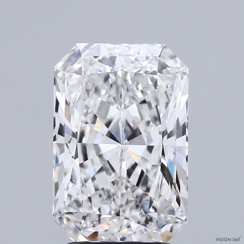 2.80 Carat Radiant Shaped, Ideal Cut, F Color, VVS1 Clarity, IGI Certified Lab Grown Diamond
