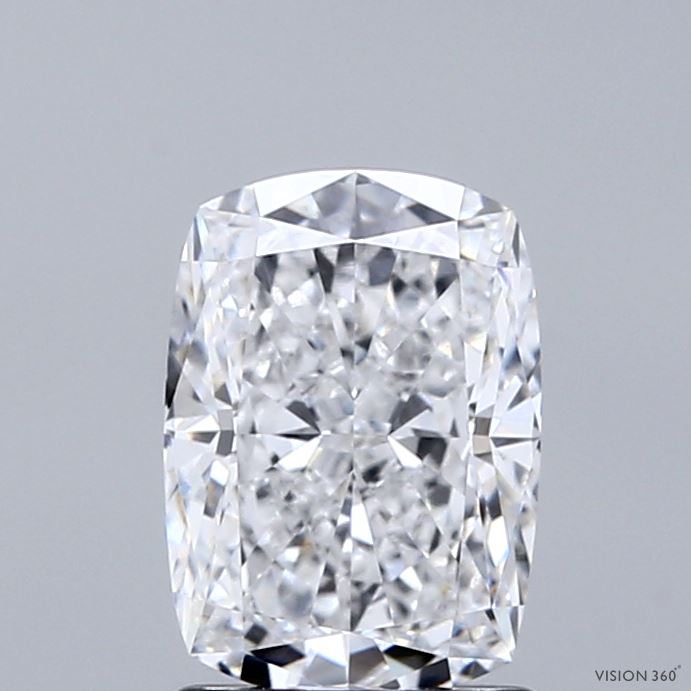 1.58 Carat Cushion Shaped, Ideal Cut, D Color, VVS2 Clarity, IGI Certified Lab Grown Diamond