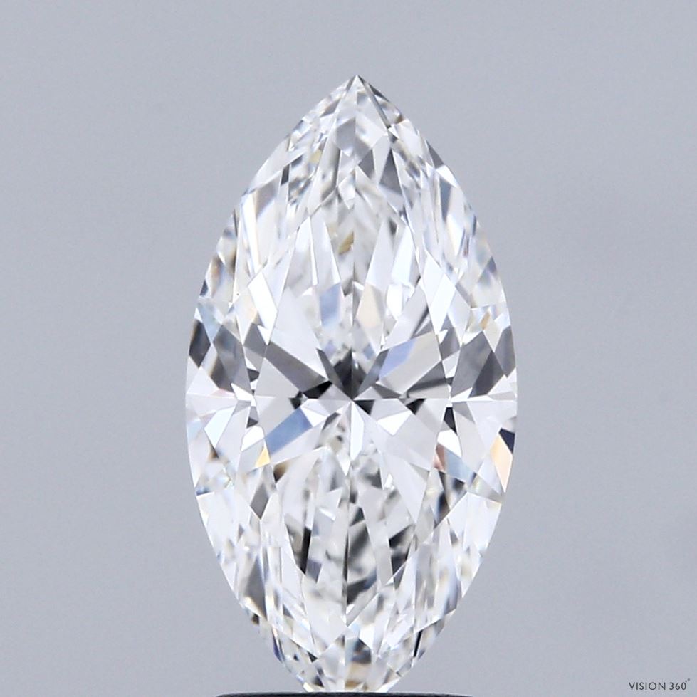 2.54 Carat Marquise Shaped, Ideal Cut, E Color, VVS2 Clarity, IGI Certified Lab Grown Diamond