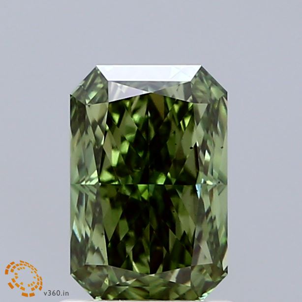 1.51 Carat Radiant Shaped, Excellent Cut, FANCY VIVID GREEN Color, VS1 Clarity, IGI Certified Lab Grown Diamond