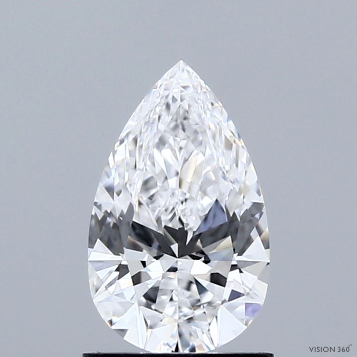 1.07 Carat Pear Shaped, Ideal Cut, D Color, VVS2 Clarity, IGI Certified Lab Grown Diamond