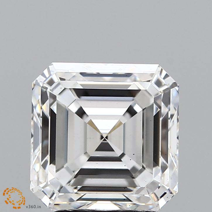 3.19 Carat Asscher Shaped, Ideal Cut, F Color, VS2 Clarity, IGI Certified Lab Grown Diamond